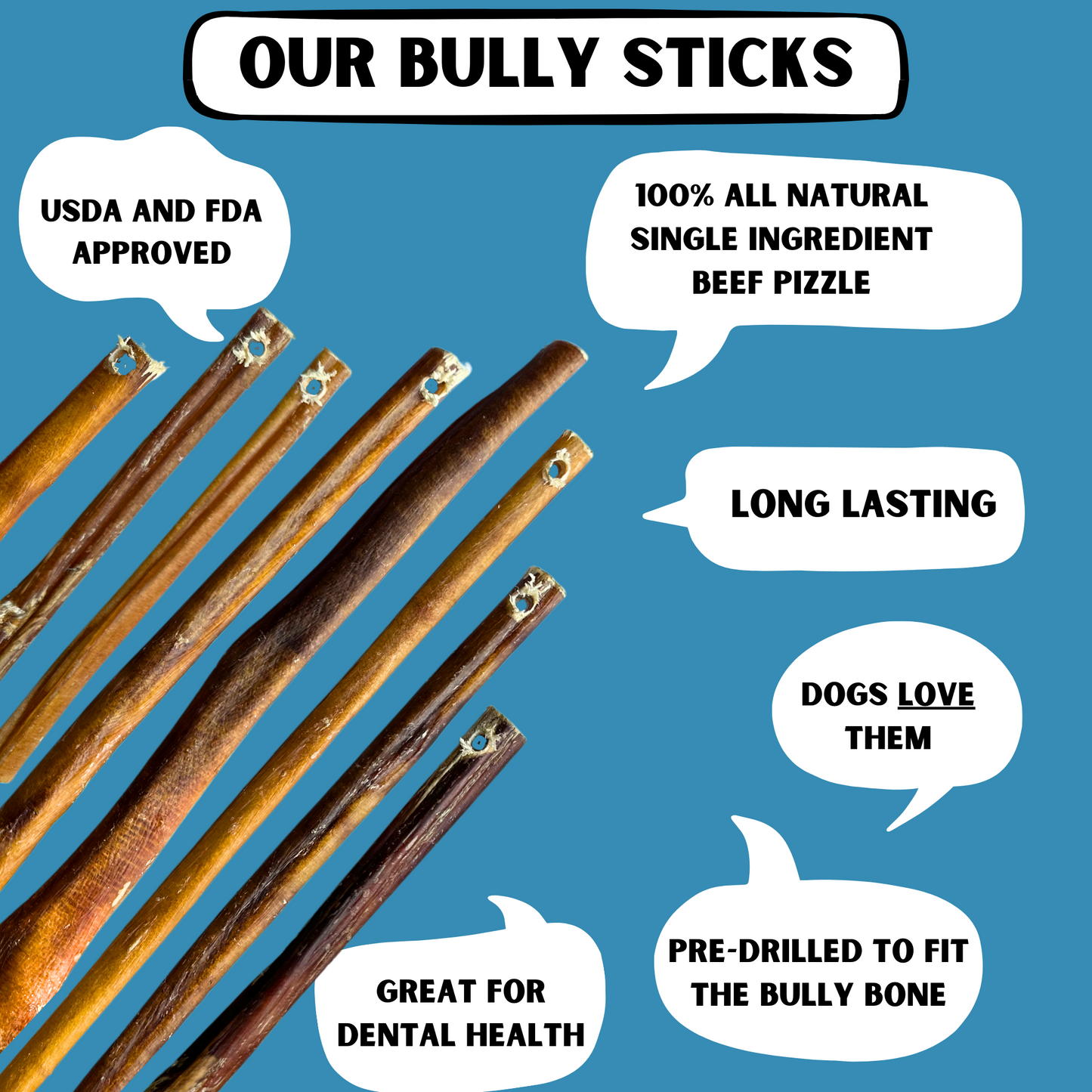 7" Thin Bully Sticks - Refill