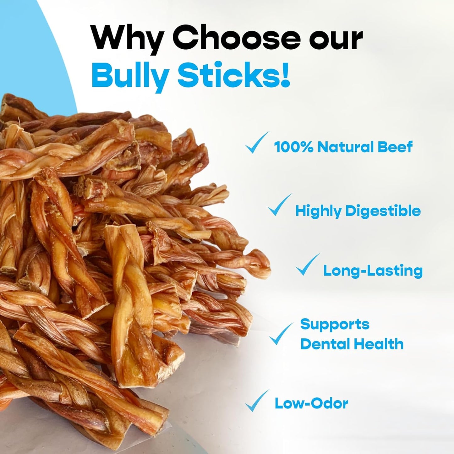 6" Thick Braided 150 ct. Bully Sticks ($3.34 ea.)