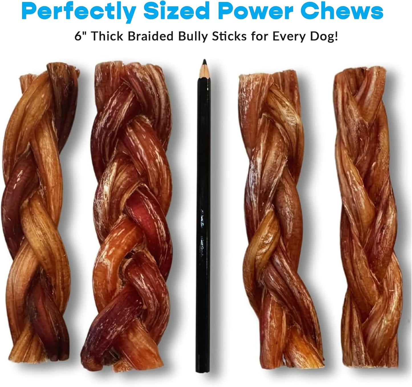 6" Thick Braided 150 ct. Bully Sticks ($3.34 ea.)