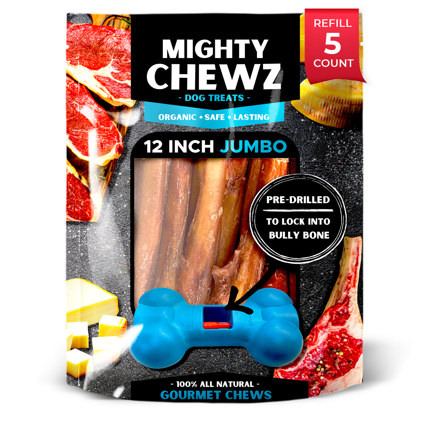 12" Jumbo Bully Sticks - Refill Pack
