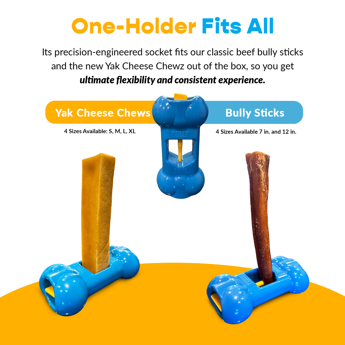 4 Pack Medium Yak Cheese - UPGRADED Bully Bone Included