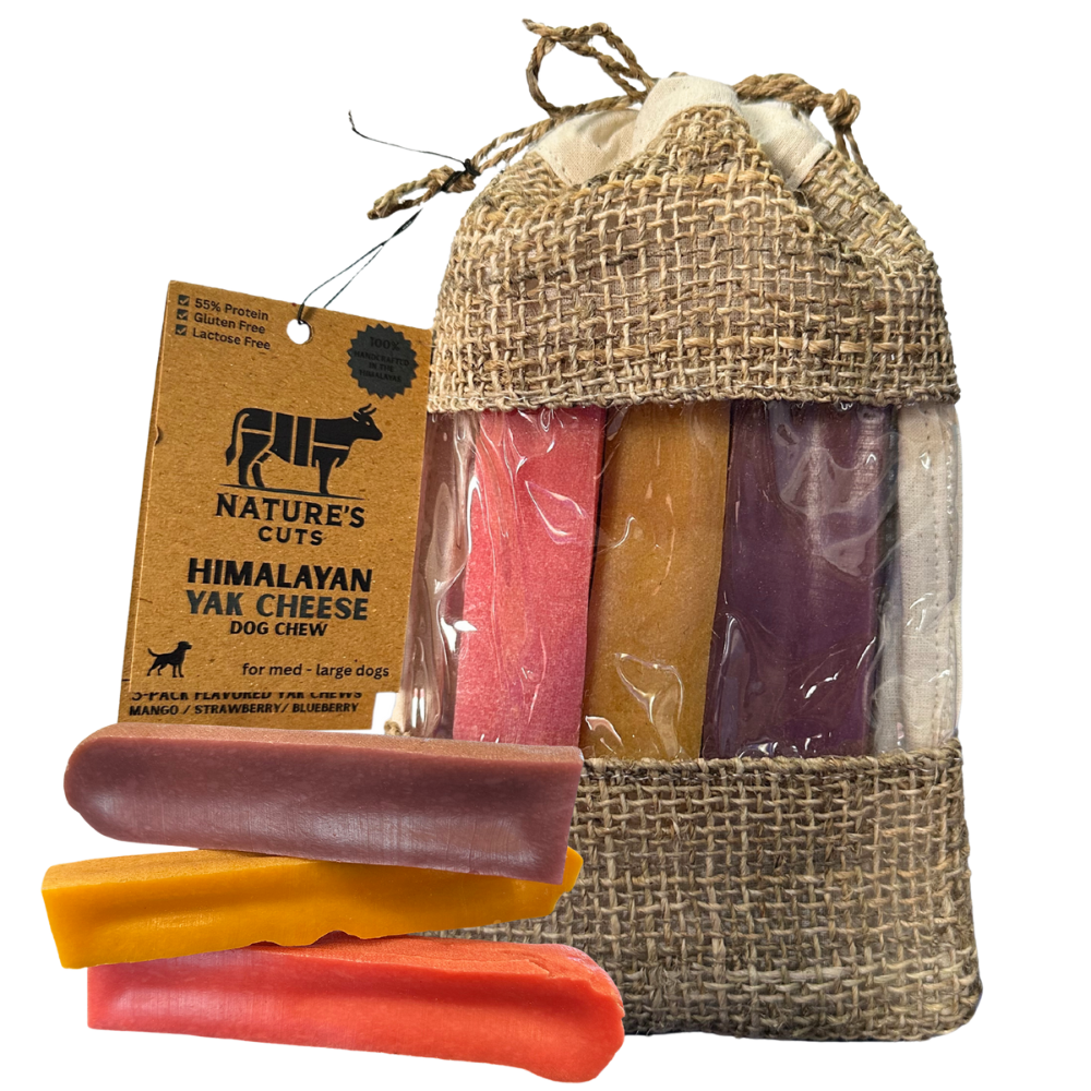 Flavored Large Yak Cheese (3 Pack) in Hand Woven Bag