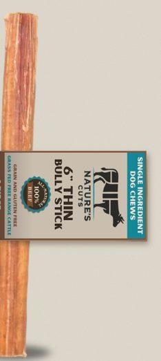 Nature's Cuts fold-over label wrapped on a bully stick