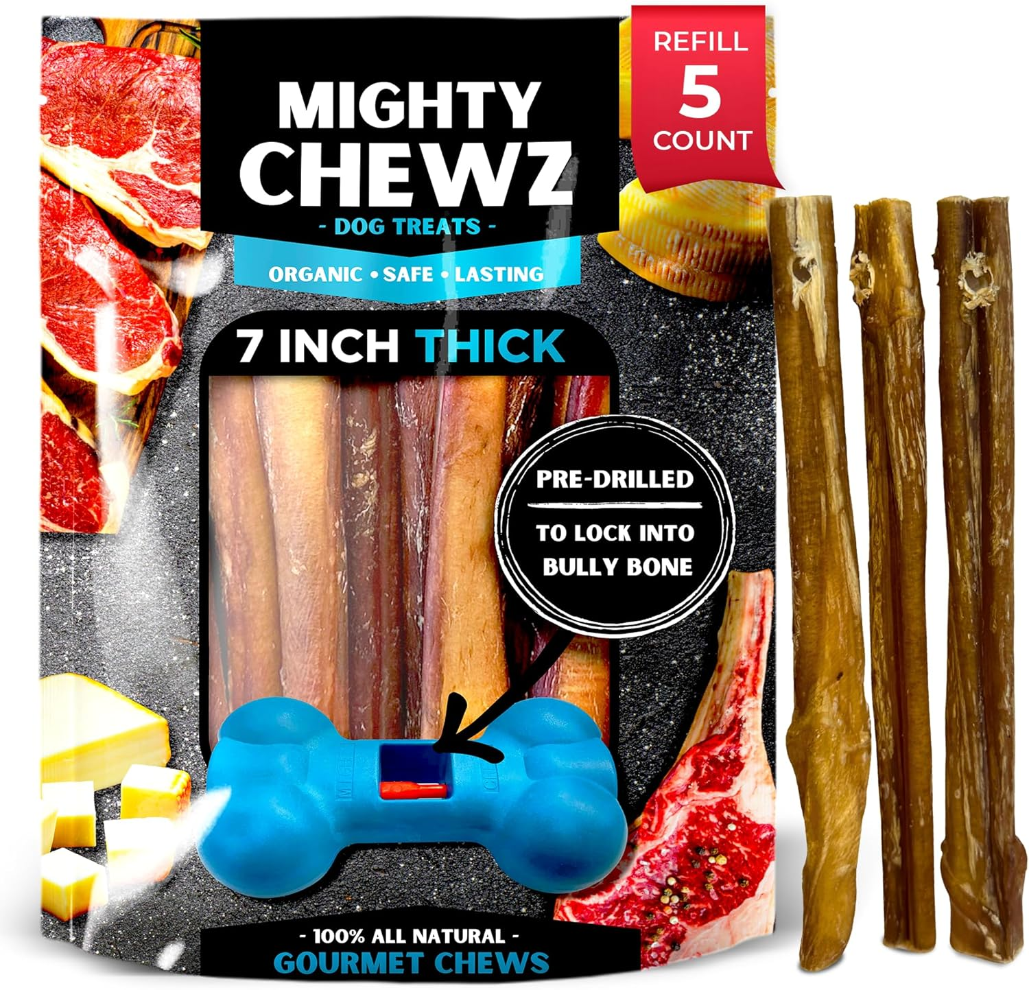Mighty Chewz Bully Sticks Refill Packs