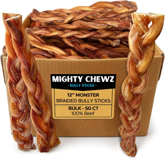 12" MONSTER 40 ct. Braided Bully Sticks ($9.17 ea.)