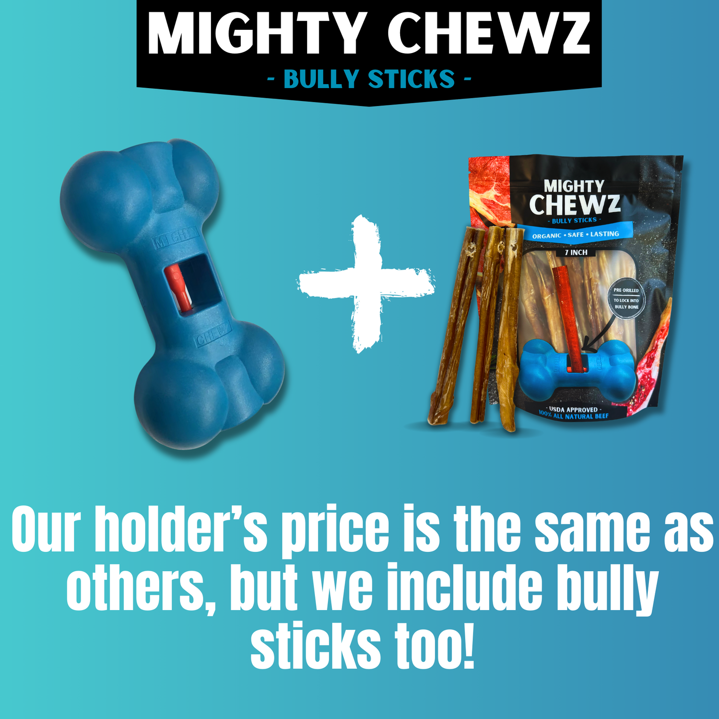 7" Thin Bully Sticks - Bully Bone Included