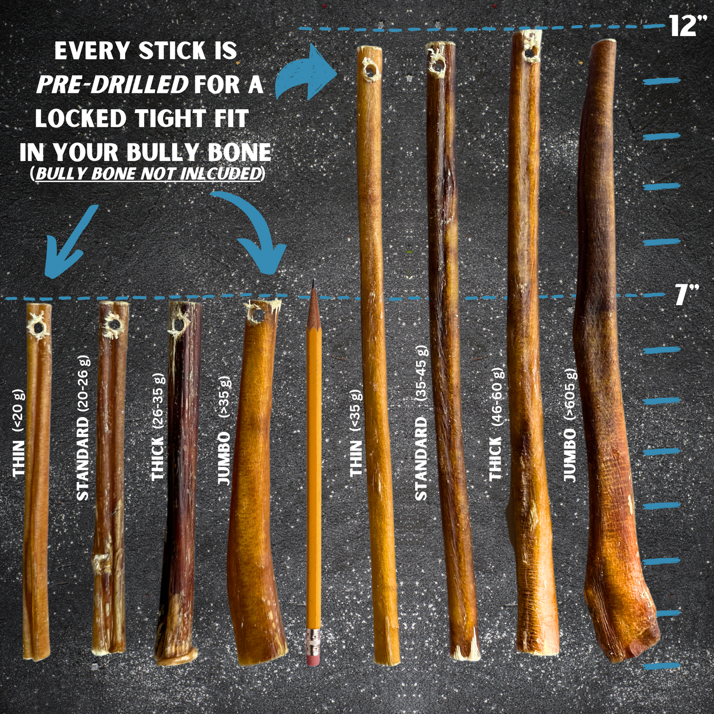 12" Jumbo Bully Sticks - Refill