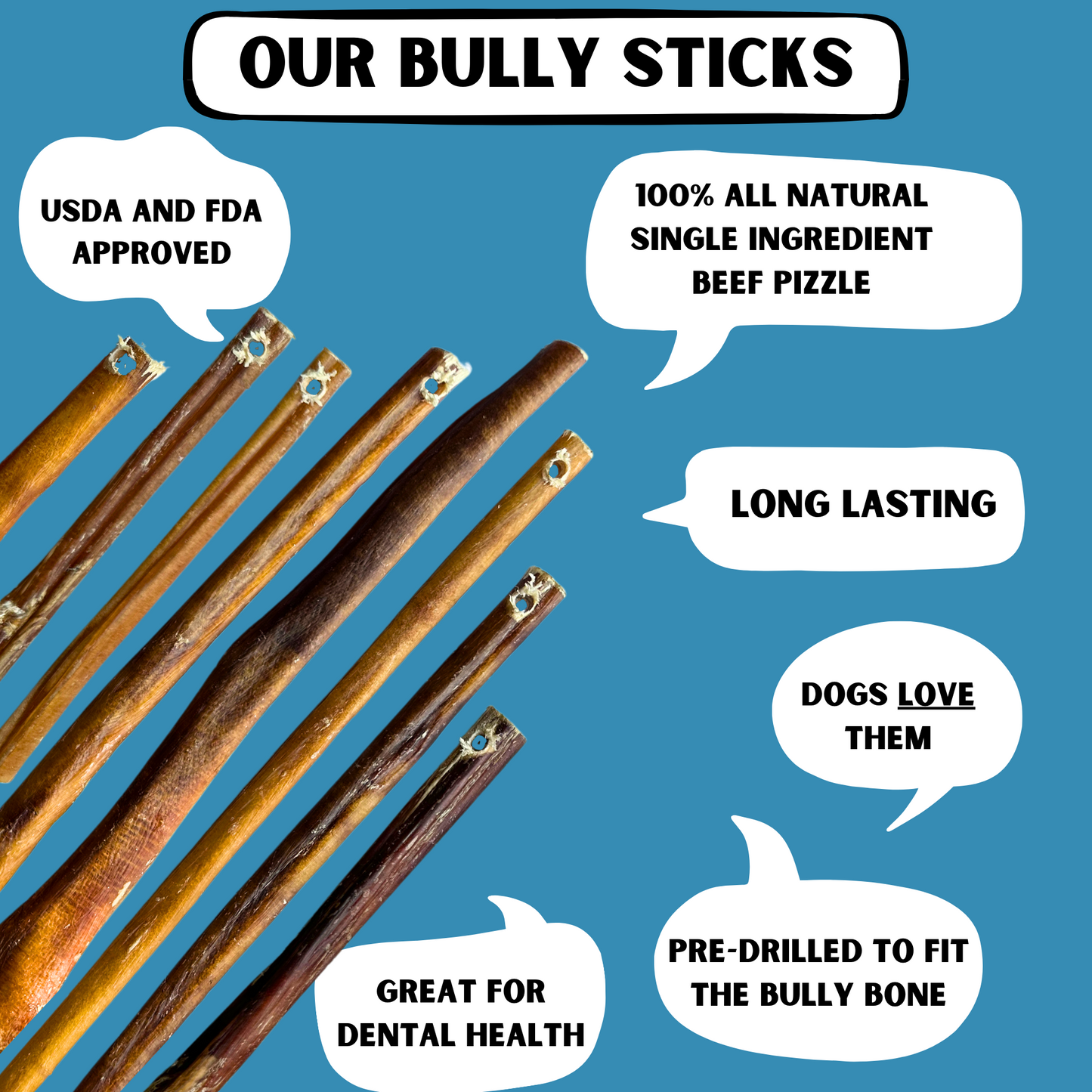 12" Jumbo Bully Sticks - Refill