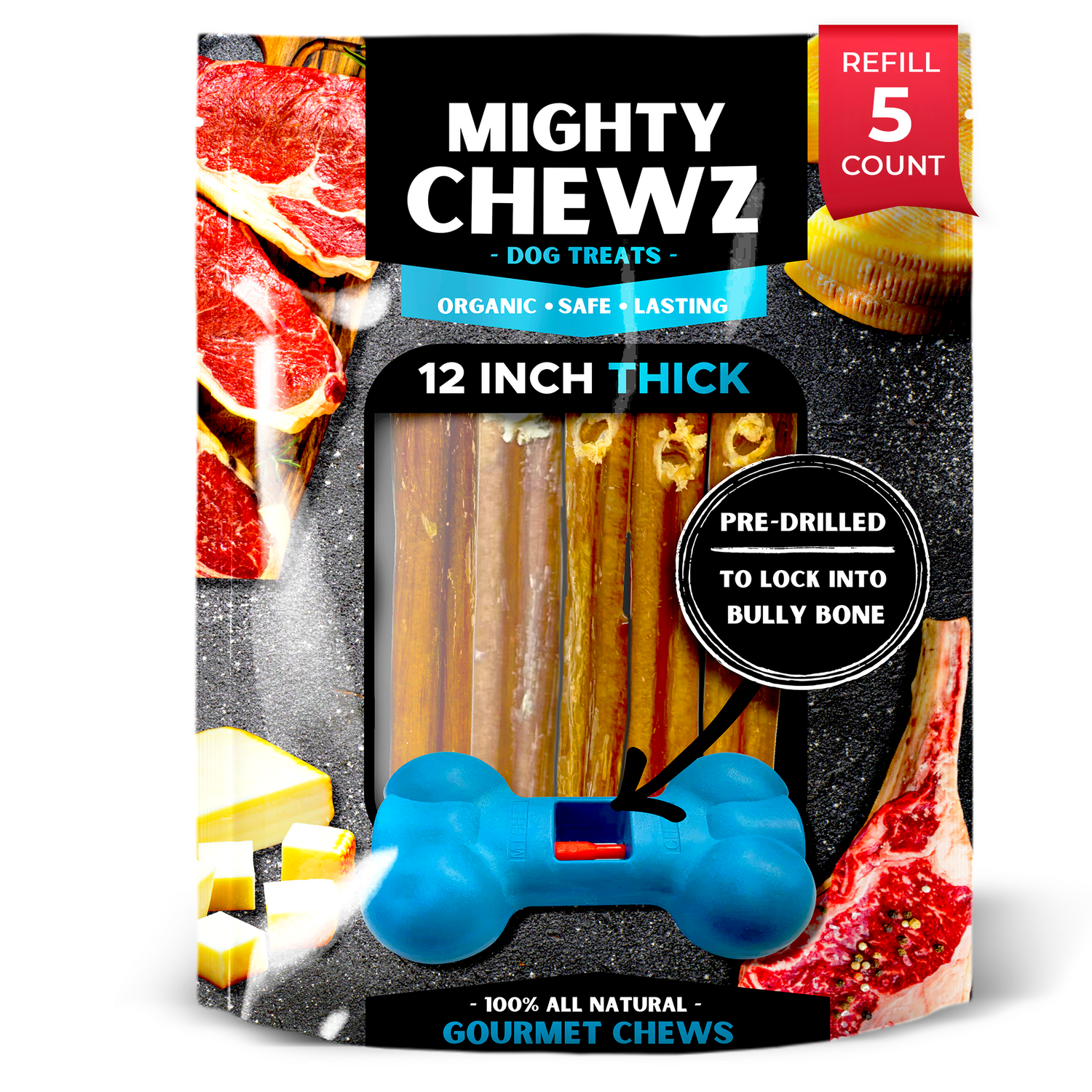 12" Thick Bully Sticks - Refill Pack