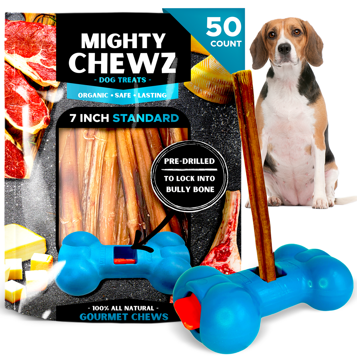 7" Standard Bully Sticks - Bully Bone Included