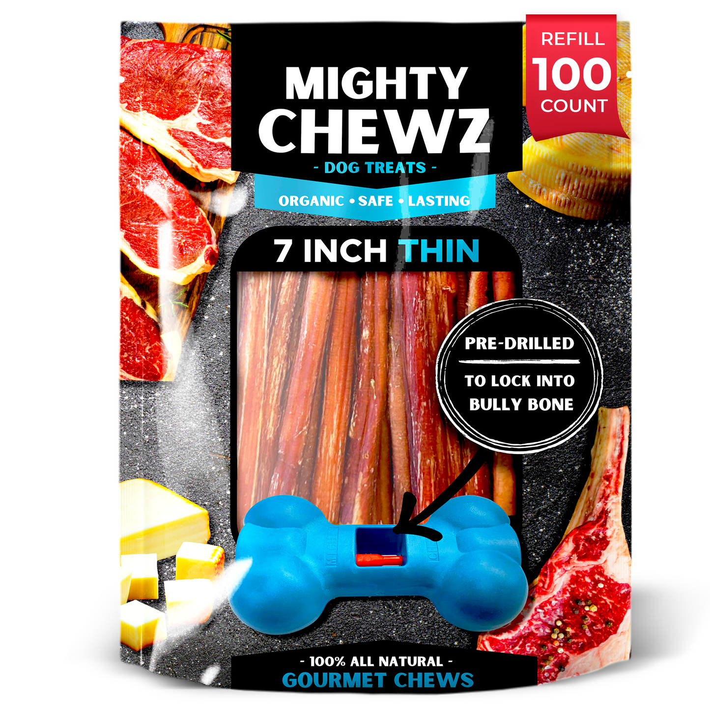 7" Thin Bully Sticks - Refill Pack