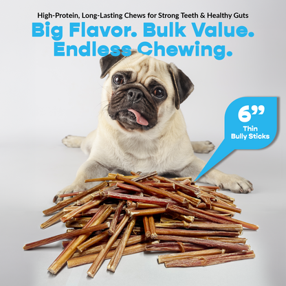 6" Thin 600ct. Bully Sticks ($0.72 ea.)