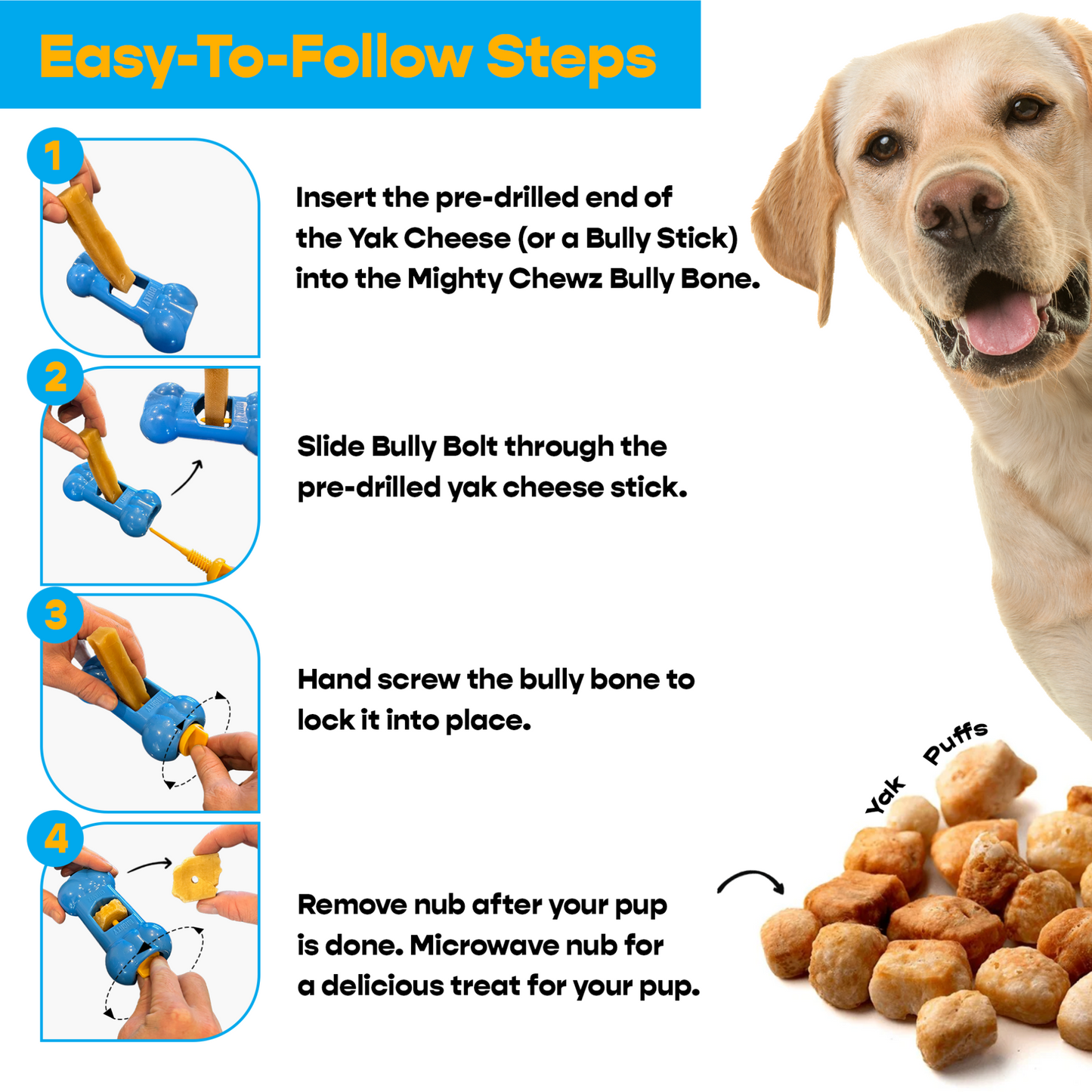 Yak Cheese and Bully Stick Large Combo Pack with Holder