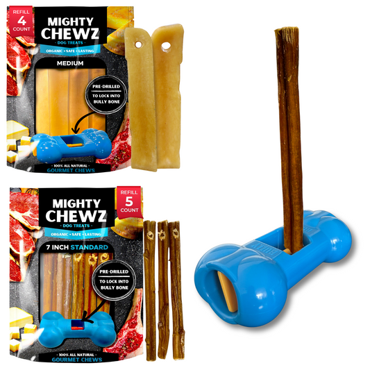 Yak Cheese and Bully Stick Medium Combo Pack with Holder
