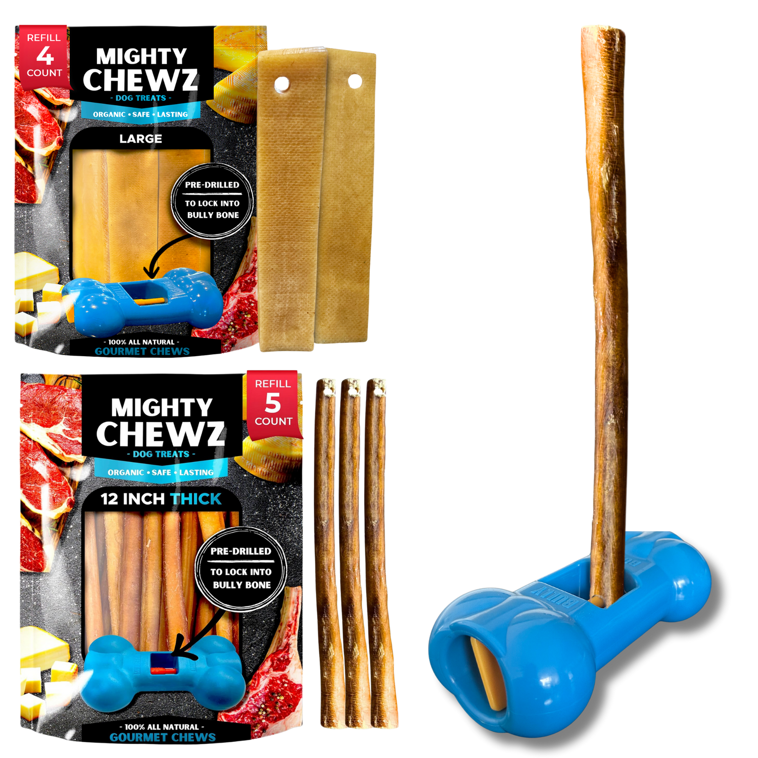 Large Yak Cheese, Bully Stick, and Bully Bone Pro Combo Pack
