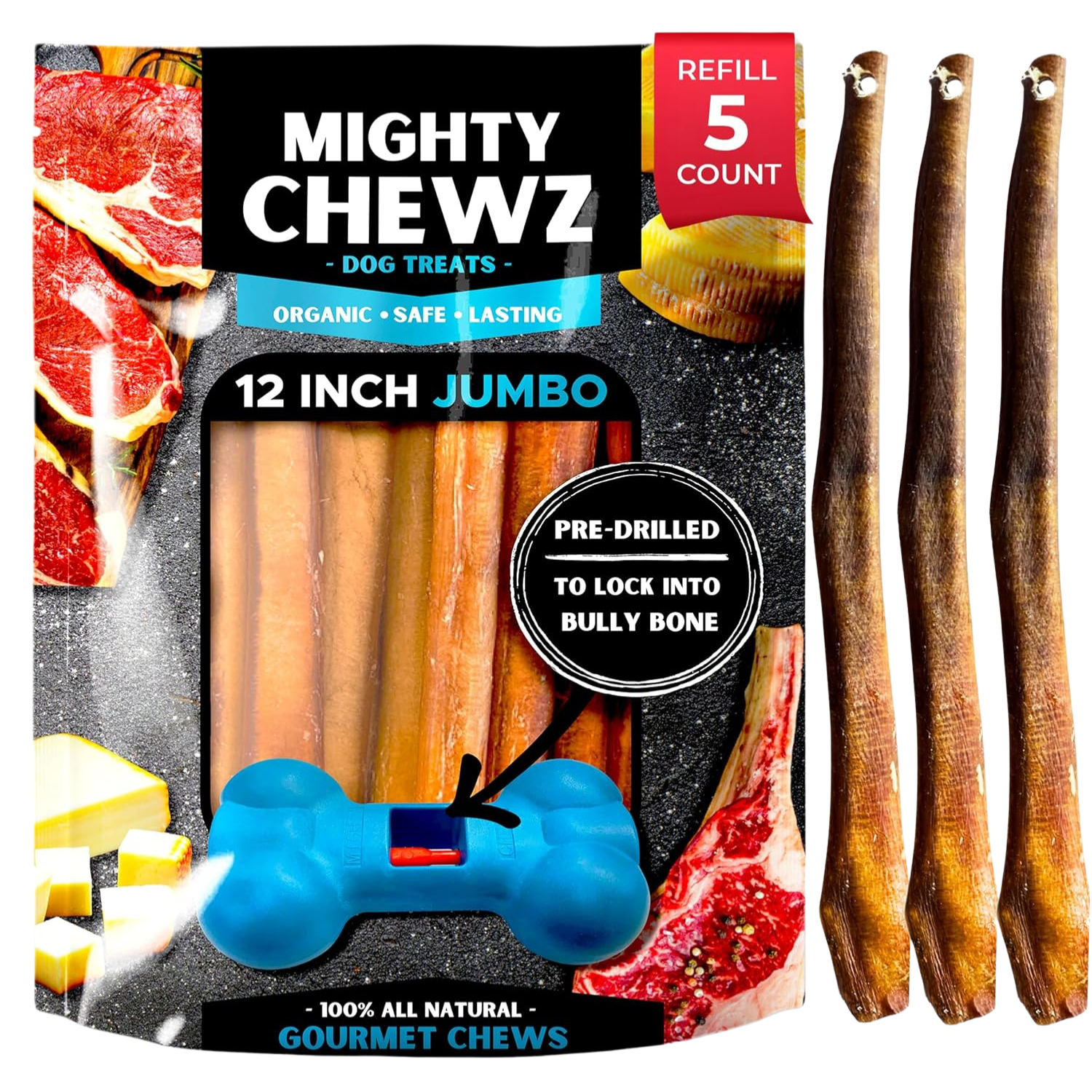 12" Jumbo Bully Sticks - Refill Pack