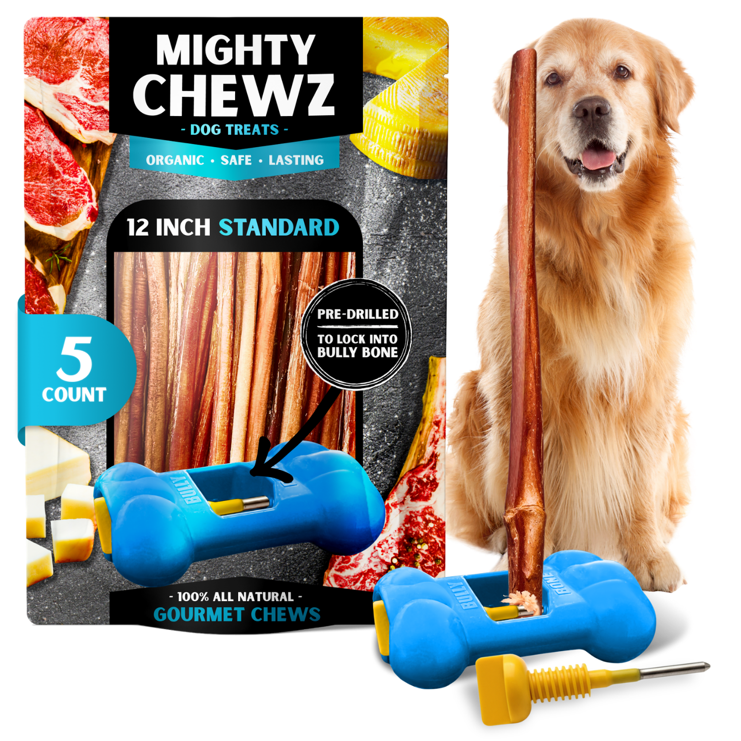 12" Standard Bully Sticks - Bully Bone Included