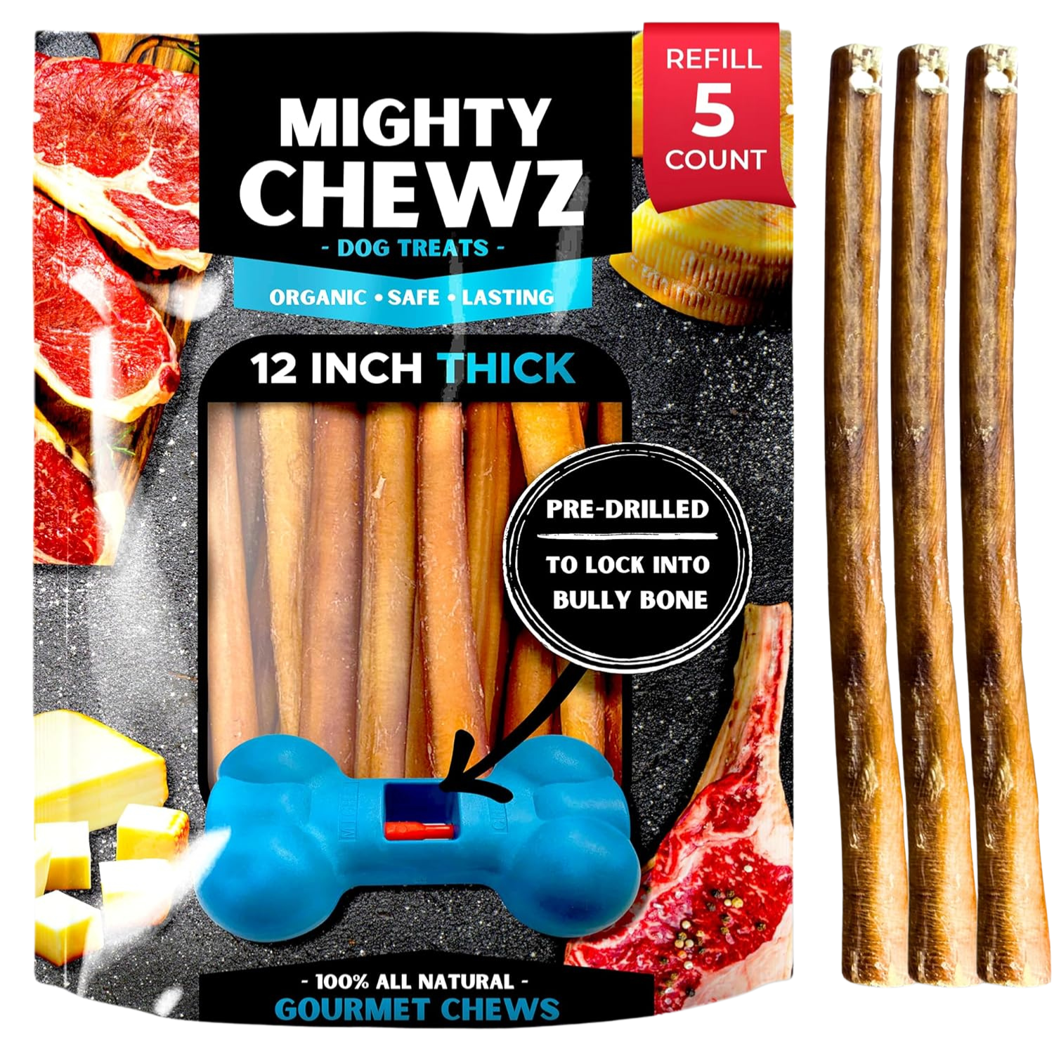 12" Thick Bully Sticks - Refill Pack