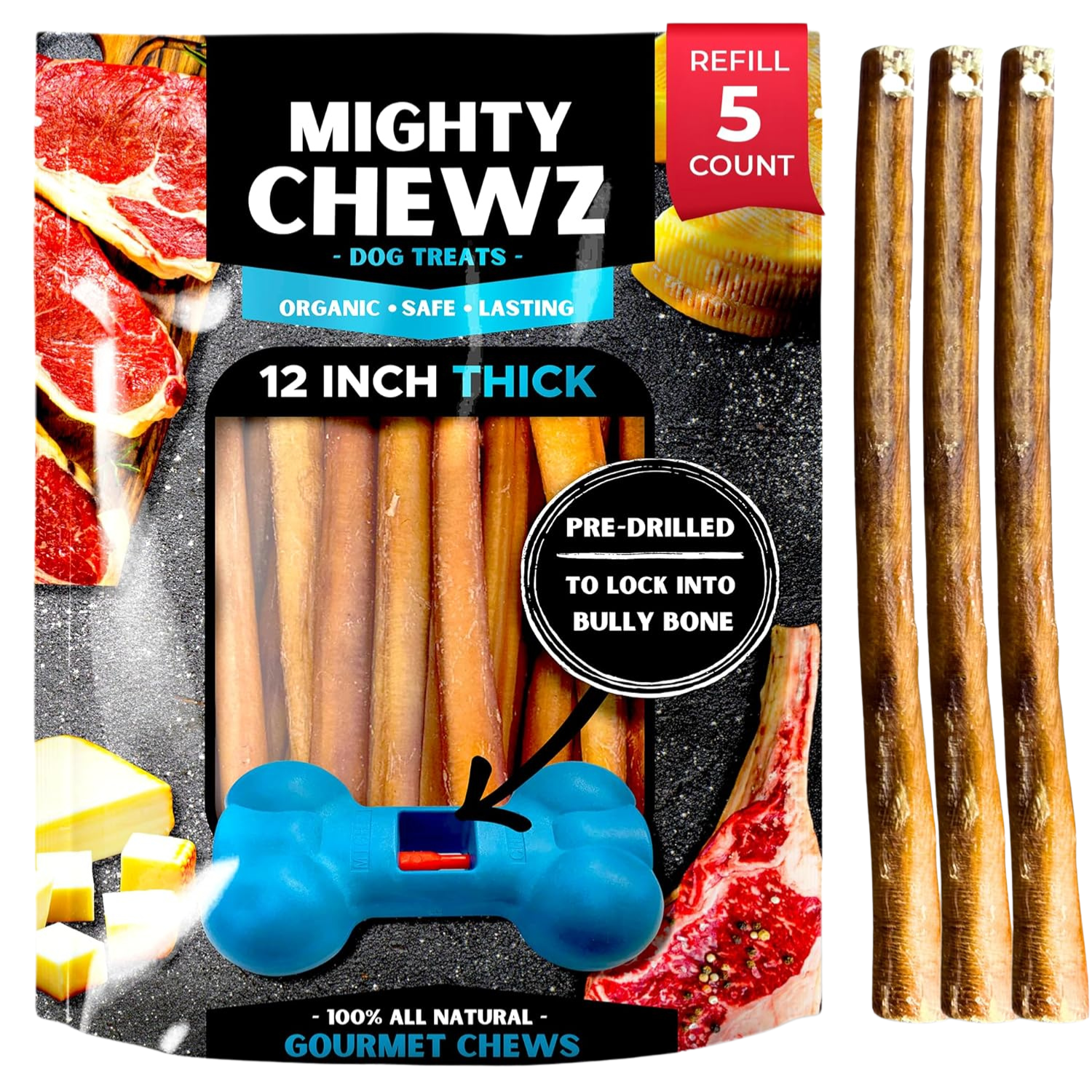 12" Thick Bully Sticks - Refill Pack