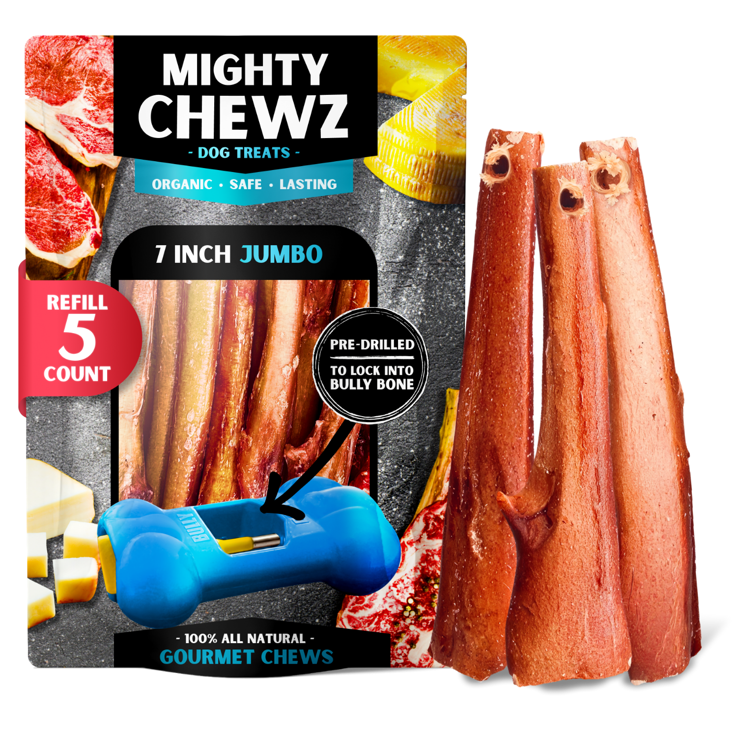 7" Jumbo Bully Sticks - Refill Pack