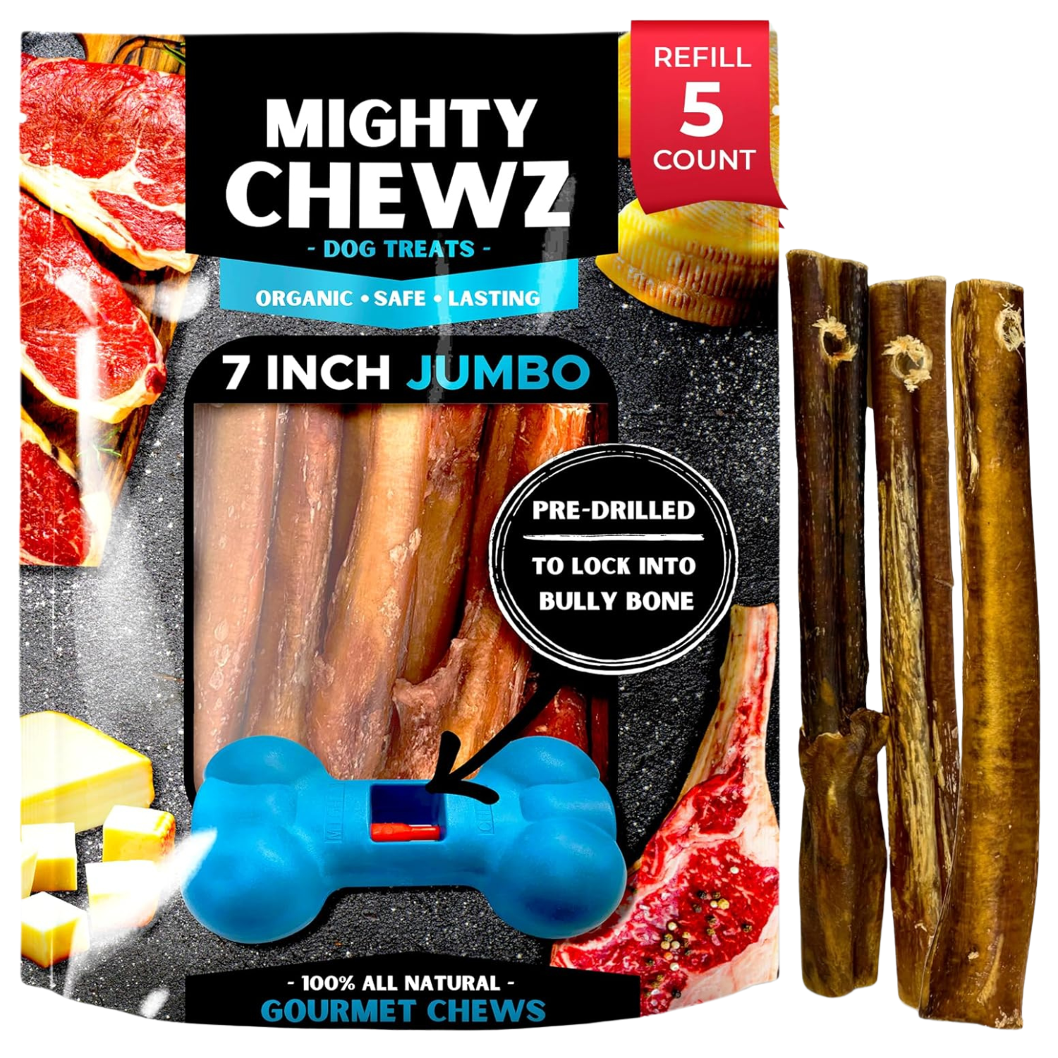 7" Jumbo Bully Sticks - Refill Pack