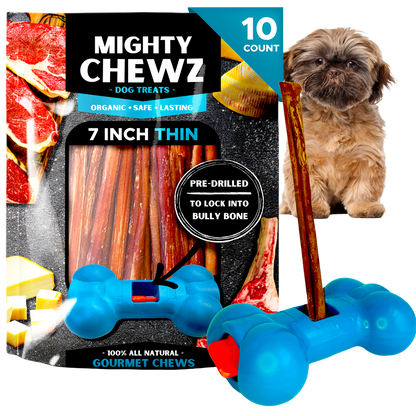 7" Thin Bully Sticks - Bully Bone Included