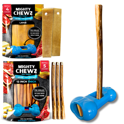 Yak Cheese and Bully Stick Large Combo Pack with Holder