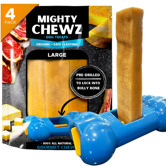 4 Pack Large Yak Cheese - Bully Bone Pro Included