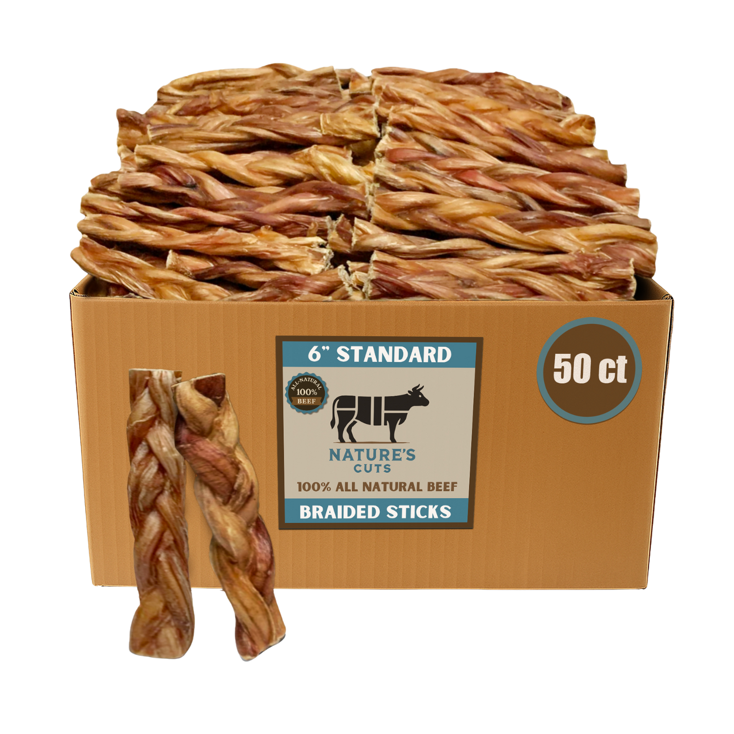 6" Standard Braided Bully Sticks