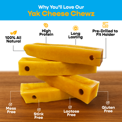 4 Pack XL Yak Cheese - UPGRADED Bully Bone Included